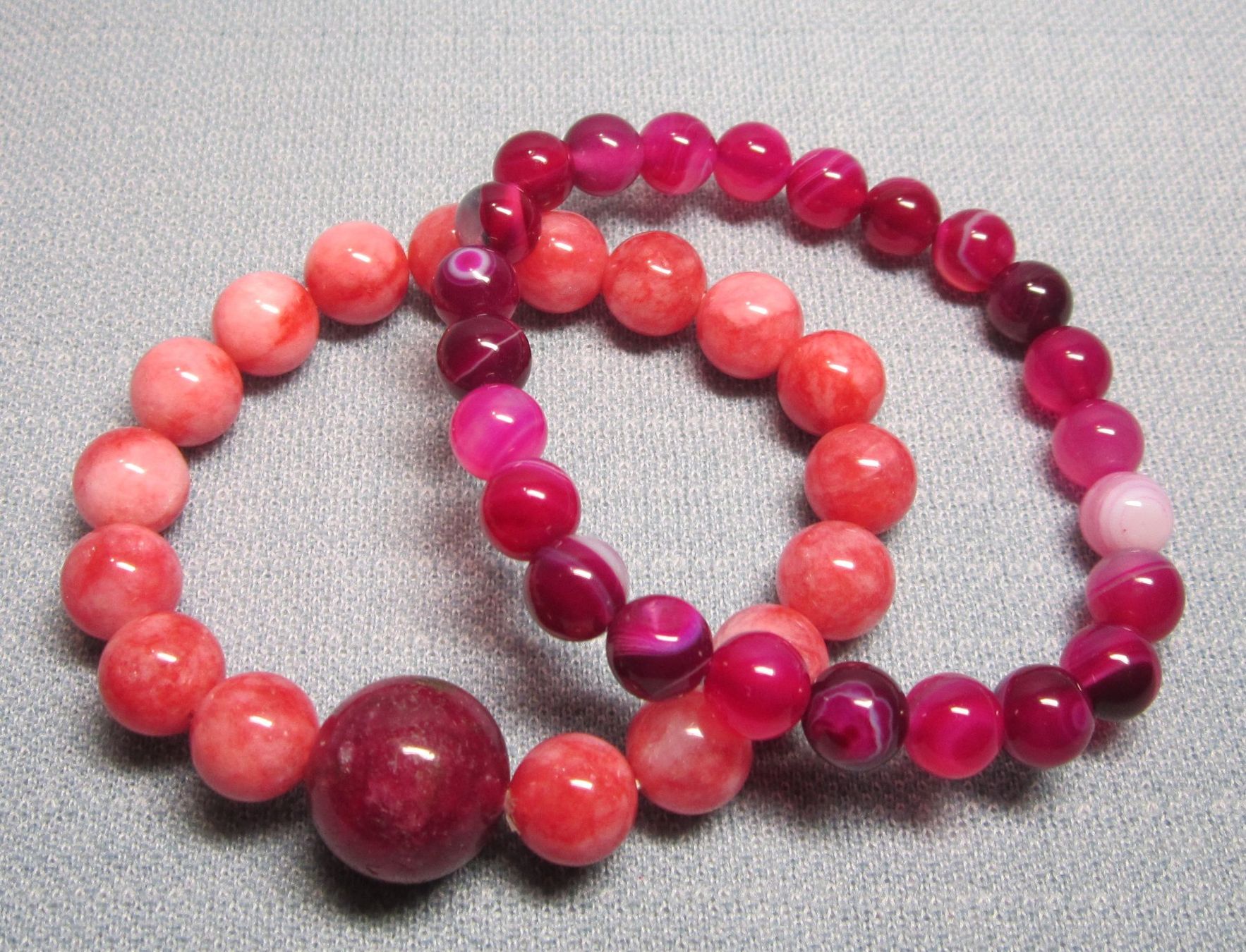 Bracciali & Braccialetti: Edelsteinarmbänder: Rhodonit + Rubin Zoisit, Stripe Agate – Nuovo e nell'imballaggio originale da Laax GR venduto da krippenfiguren-laax 3