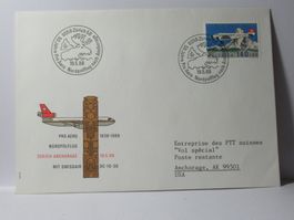 Brief , Nordpolflug  Zürich - Anchorage  1988
