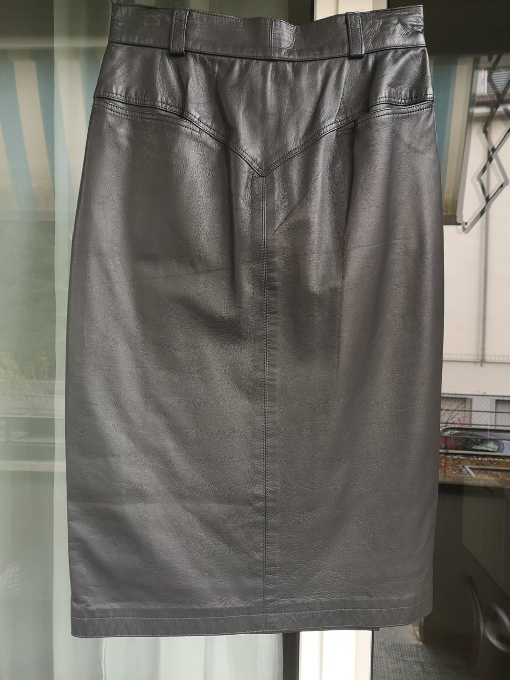 Gonne: Eleganter Lederjupe Gr. 38 anthrazit – Nuovo (secondo la descrizione) da Liebefeld venduto da Dsilvester
