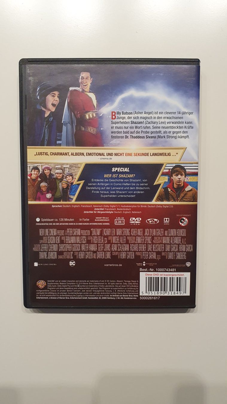 Tutti i DVDs: DVD Shazam! – Usato da Schindellegi venduto da dak_hf6f 1