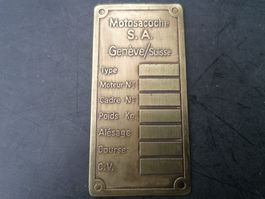 typenschild Motosacoche plaquette cadre moto oldtimer teile