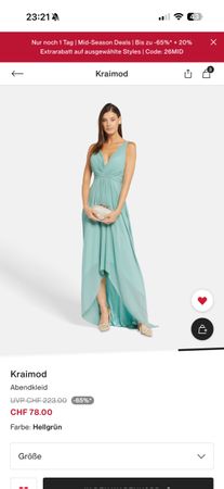 *KRAIMOD* Abendkleid, hellgrün, Grösse 34, Top Zustand