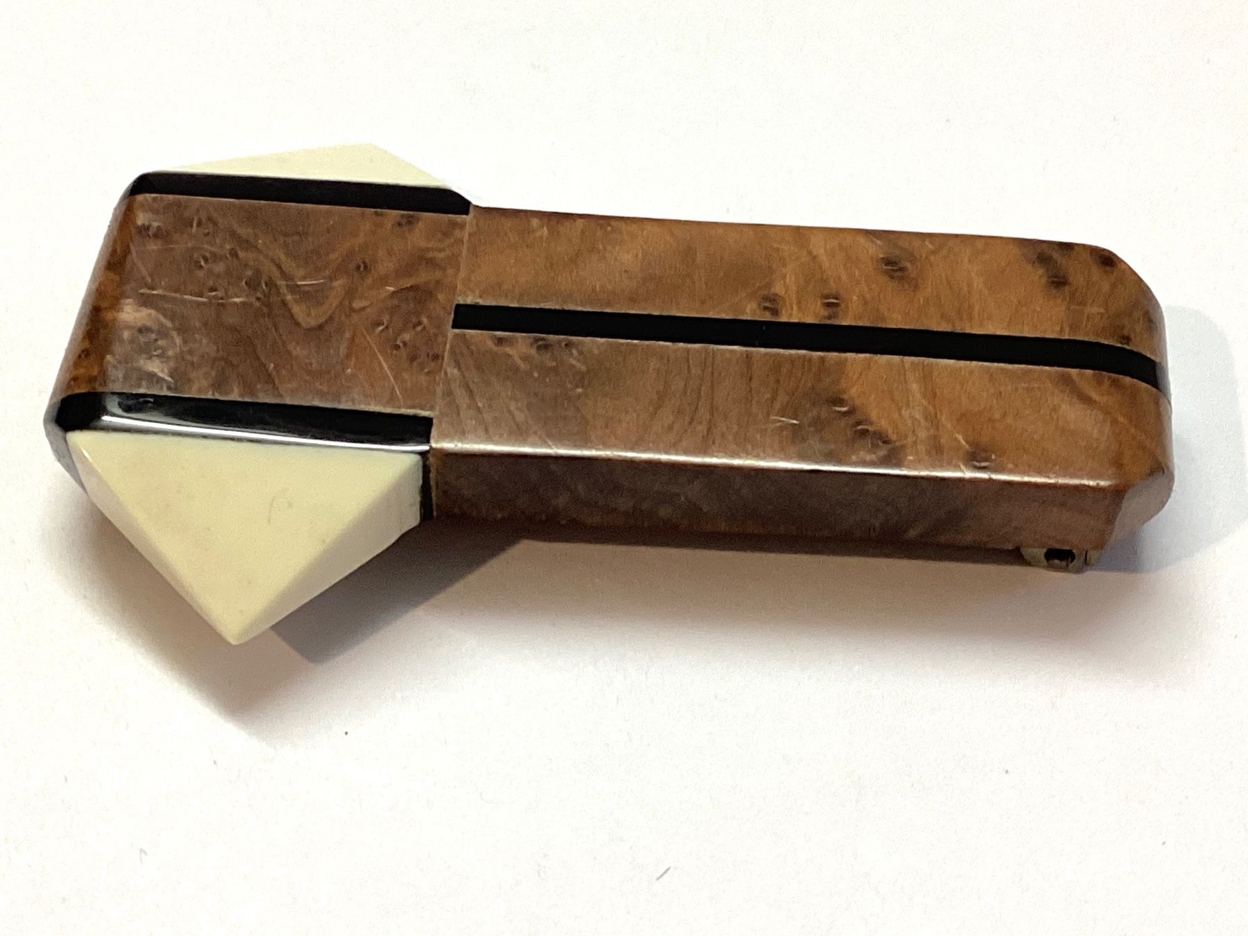 Spille & Fermagli: Art-Deco Clip-Brosche, Bakelit, Thujaholz, Designerstück – Usato da Eglisau venduto da mar_5rn2 3