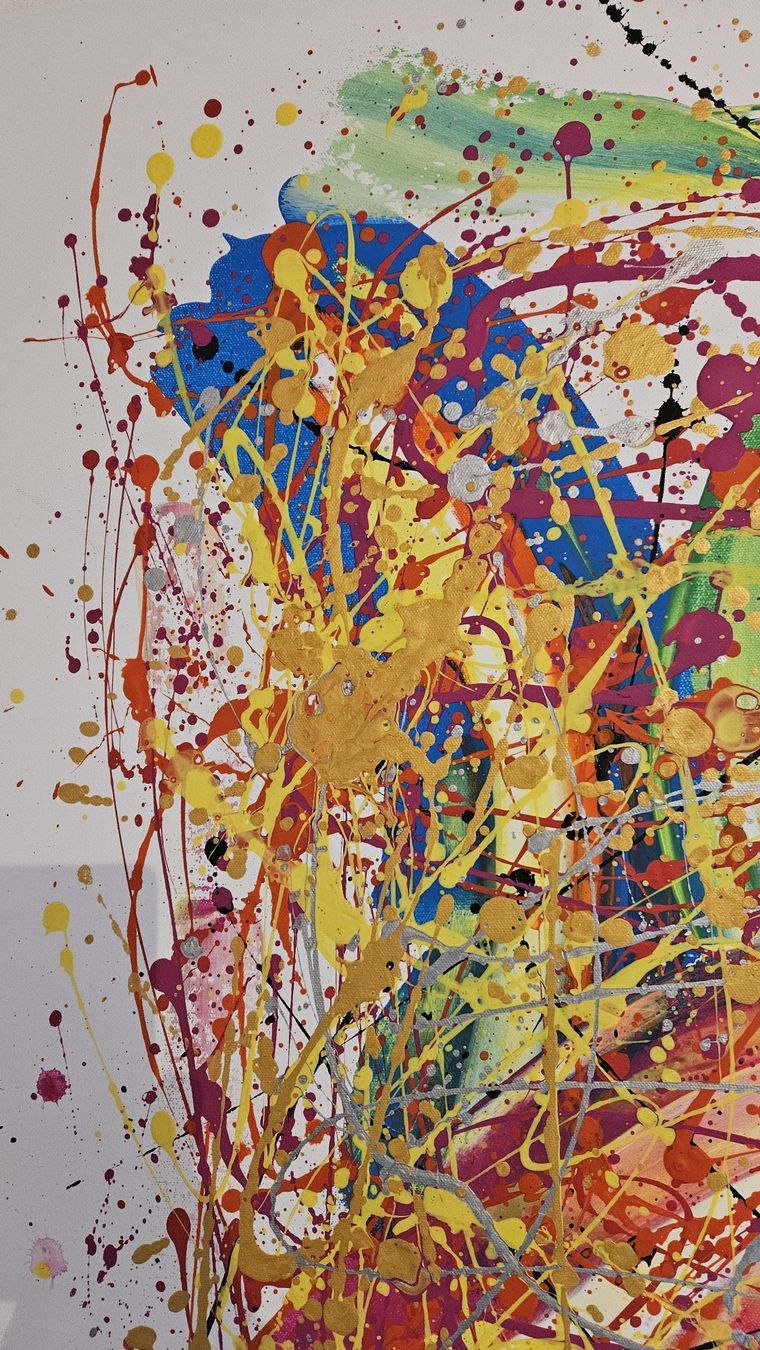 Dipinti: Peinture abstraite multicolor multicolore signée  – Nuovo (secondo la descrizione) da Le Locle venduto da fab_c9hh 3
