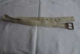 beiger Stoffgürtel 4.5 cm breit mit Schnalle, 117 cm lang