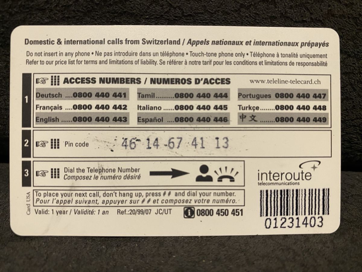 Telefon- & Taxkarten: Teleline – Gebraucht aus Lausanne von babacard10 1