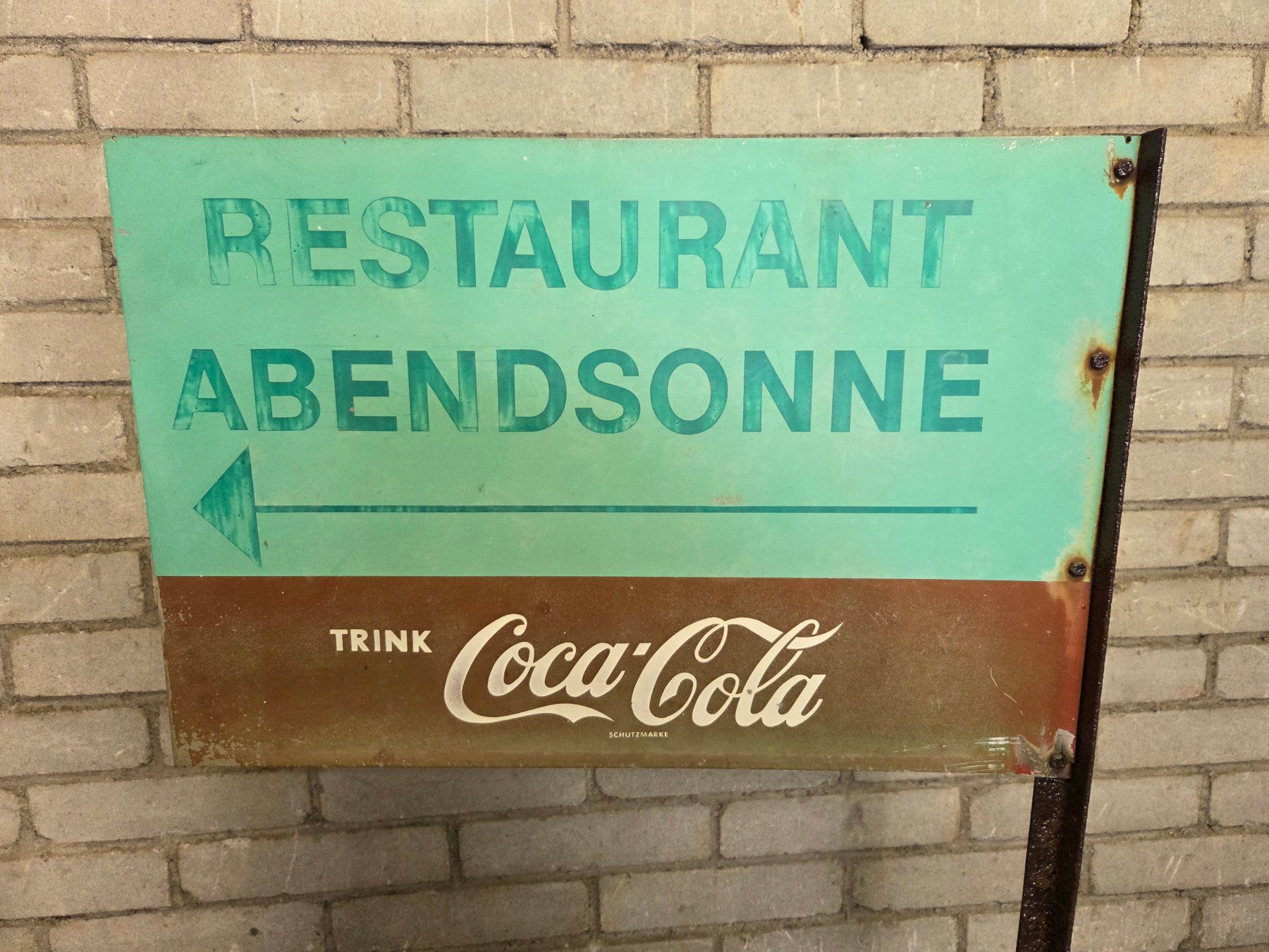 Coca-Cola Ecriteaux: Restaurant Abendsonne Coca-Cola Werbeschild Metall – D'occasion à Mollis par Cadillac58 3