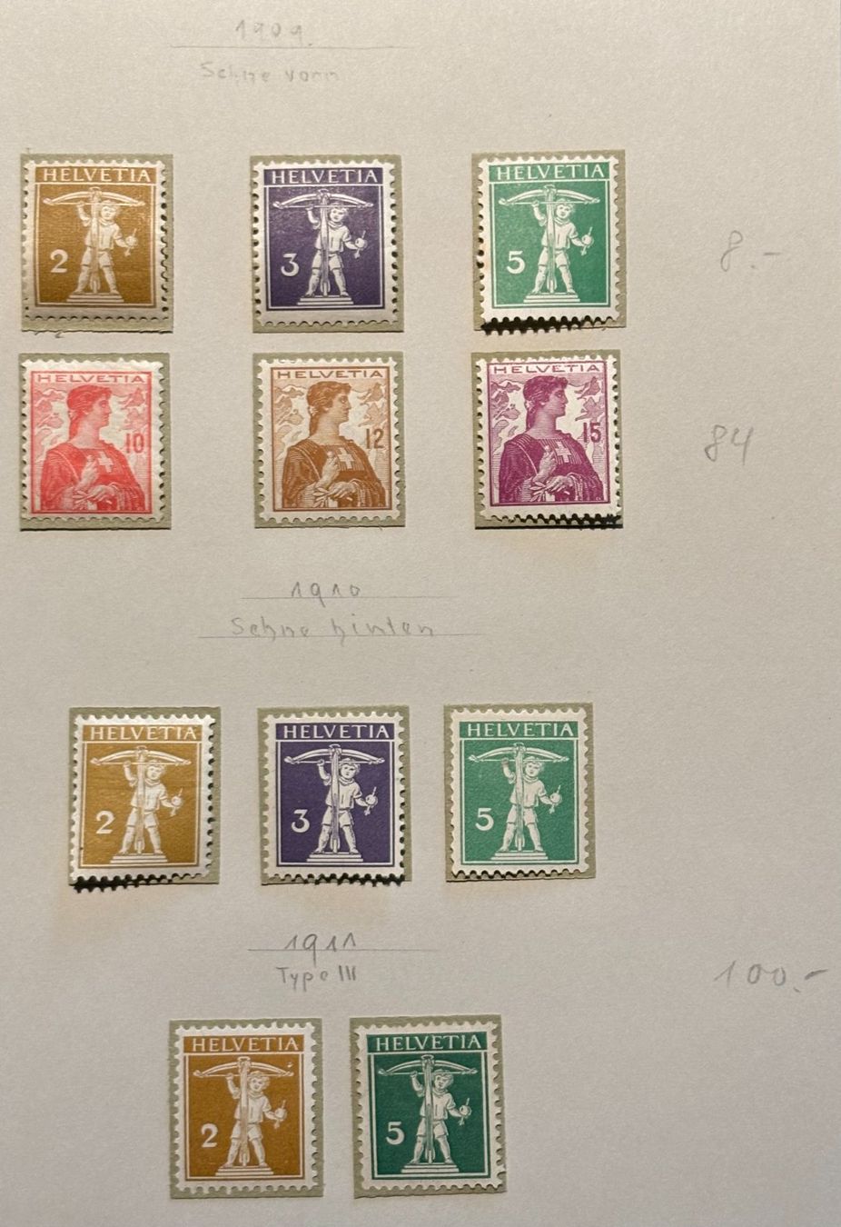 Alle Briefmarken: BRIEFMARKEN HELVETIA 1909/10/11 – Gebraucht aus Ostermundigen von Heavenmaus75