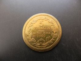 Medaille Vereinigung Glai- und Grooss Basel 5 Franken 1992
