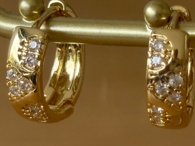Ohrringe & -stecker: Luxus Elegante Mini Ohrstecker Farbe :Gold / Weiss – Neu (gemäss Beschreibung) aus Biel-Bienne von Roserosse13 5