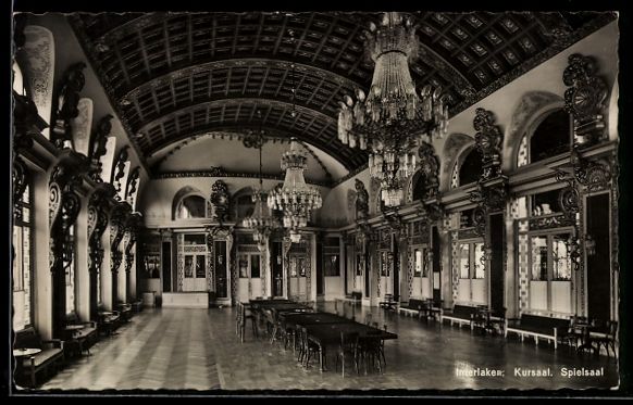 Cartoline postali: Interlaken, Kursaal, Spielsaal, Innenans – Usato da Berlin venduto da bartko-reher