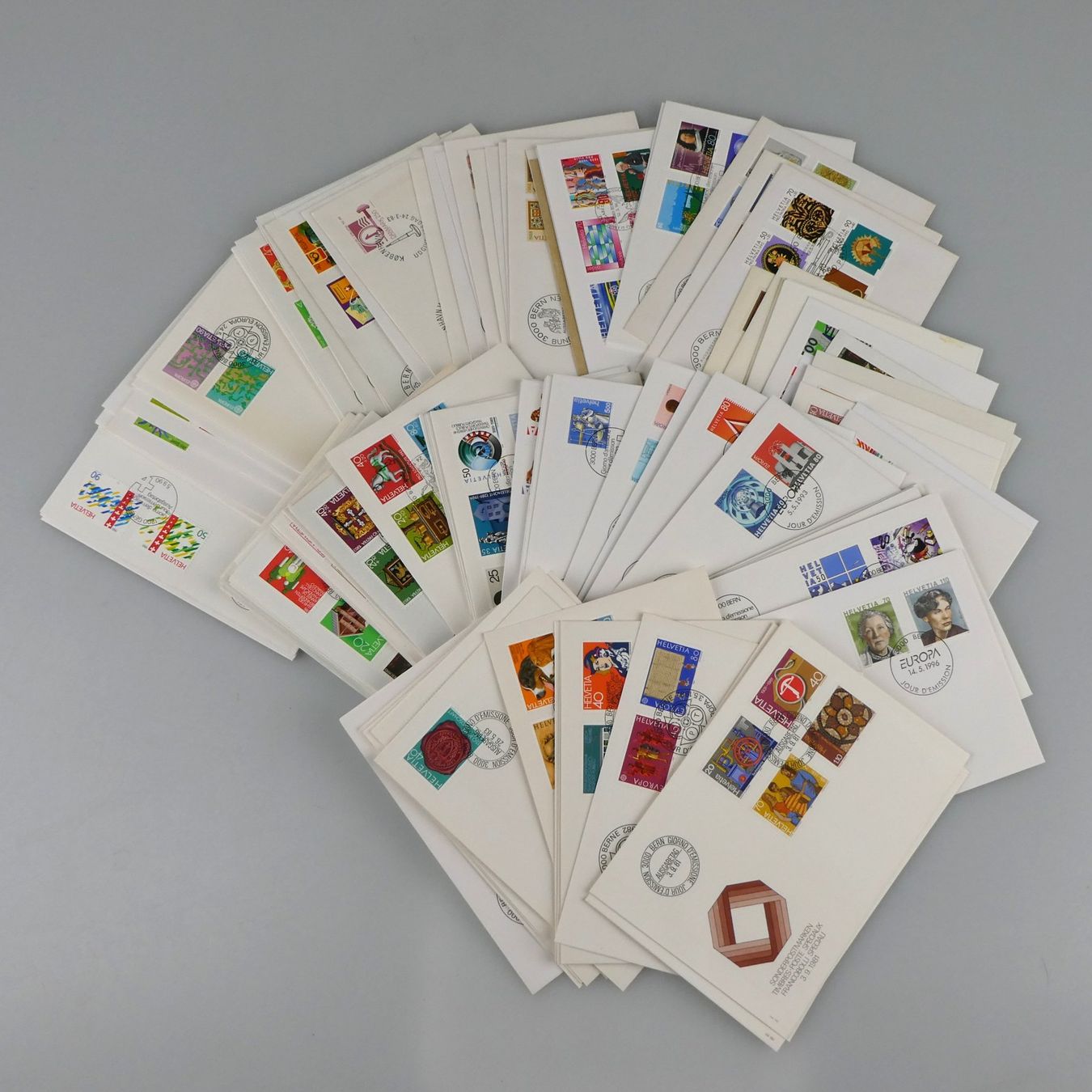 Alle Briefmarken: Sammlung von Schweizer Ersttagsbriefen – Gebraucht aus Volketswil von brockipfannenstil
