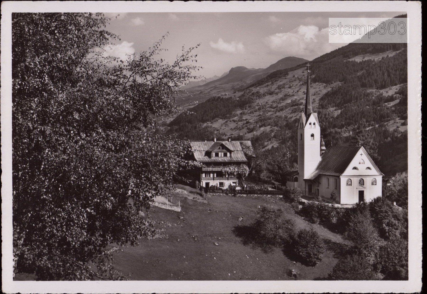 Cartoline postali: AK N.D. della Glisch, Baselgia e Hospezi – Usato da Eggersriet venduto da glasshouse3egg