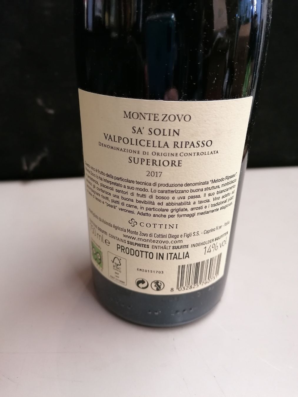 Bevande alcoliche: SA' SOLIN VALPOLICELLA  – Usato da Genève venduto da Leboucheoreilles 3