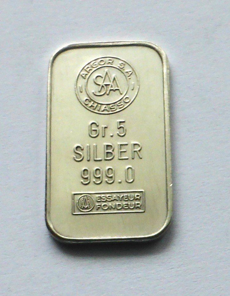 Edelmetalle: 5gr. SILBER / ARGENT 999.0 - Argor S.A. Chiasso – Gebraucht aus Buochs von ema-coins 2