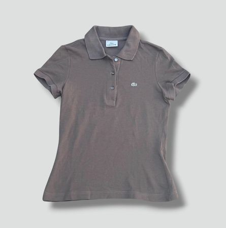 Lacoste vintage women's brown polo shirt retro 90s