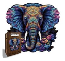 Holzpuzzle Elefant Mandala, neu