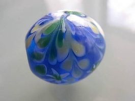 Perle mit Blumenmusterung blau 21 mm!!!