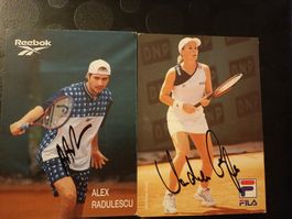 Tennis Set -2 handsigniert Autogrammkarten