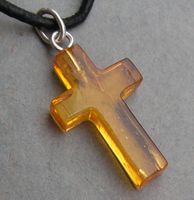 ♥ Baltischer Bernstein KREUZ ANHÄNGER / auch für Kinder ♥