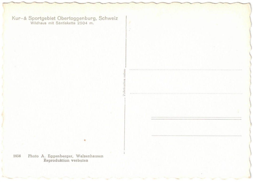 Cartoline postali: Wildhaus - Sessellift – Usato da Binningen venduto da Mountainrider 1