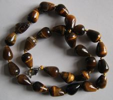 NEU Tigerauge Tigeraugen Kette Collier Schmuck mit Edelstahl