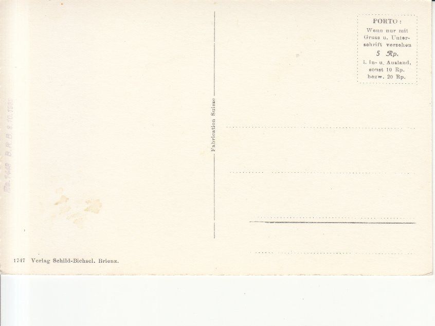 Cartoline postali: Brienz Kirche ca. 1945 – Usato da Bürglen TG venduto da StampGraf 1