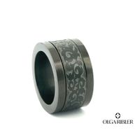 Edelstahl Ring Bicolor – Grösse 57 – drehbar – 13 mm breit