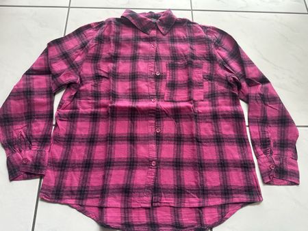 Primark Flanell Hemd schwarz pink Gr. S