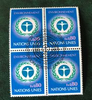 4 er Block Nations Unies gestempelt  ﻿Siehe Original Fotos ﻿