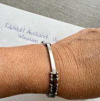 Edelstahl Armband Unisex – 18 cm – mit schwarzen Details