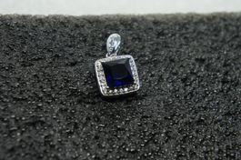 Anhänger Silber mit blauem Stein und Zirkonia neu