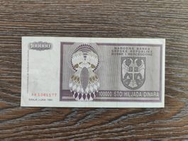 Bosnien 100'000 Dinara 1993 !!!!!!!