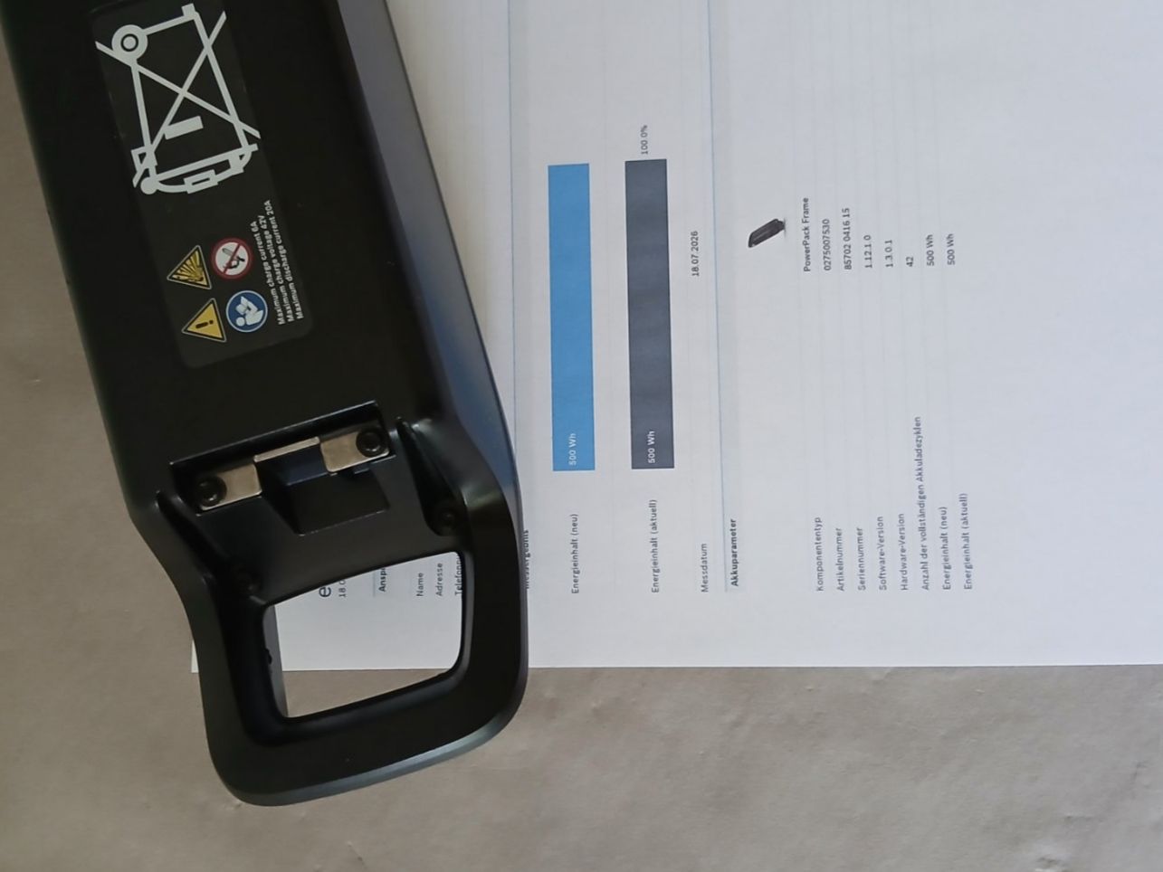 Bosch Akkus: Powerpack 500 Akku - 500Wh 100% mit Bosch Messbericht – Gebraucht aus Winterthur von .-thx-. 5