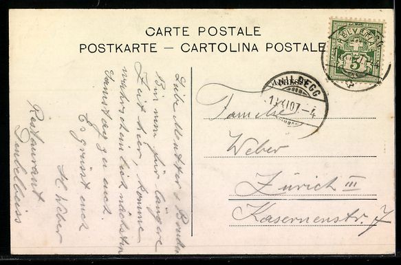Ansichtskarten: AK Wildegg, Restaurant Deubelbeiss, 1907 – Gebraucht aus Berlin von bartko-reher 1