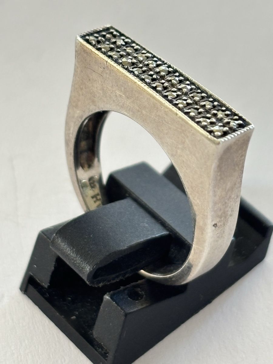 Anelli: Silber Ring mit Markasiten 925 Sterling HVA – Usato da Langnau am Albis venduto da flusspflege 3