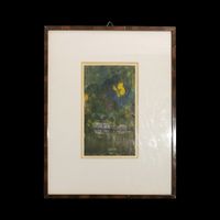 Exotisches Aquarellgemälde von Oskar Gysin