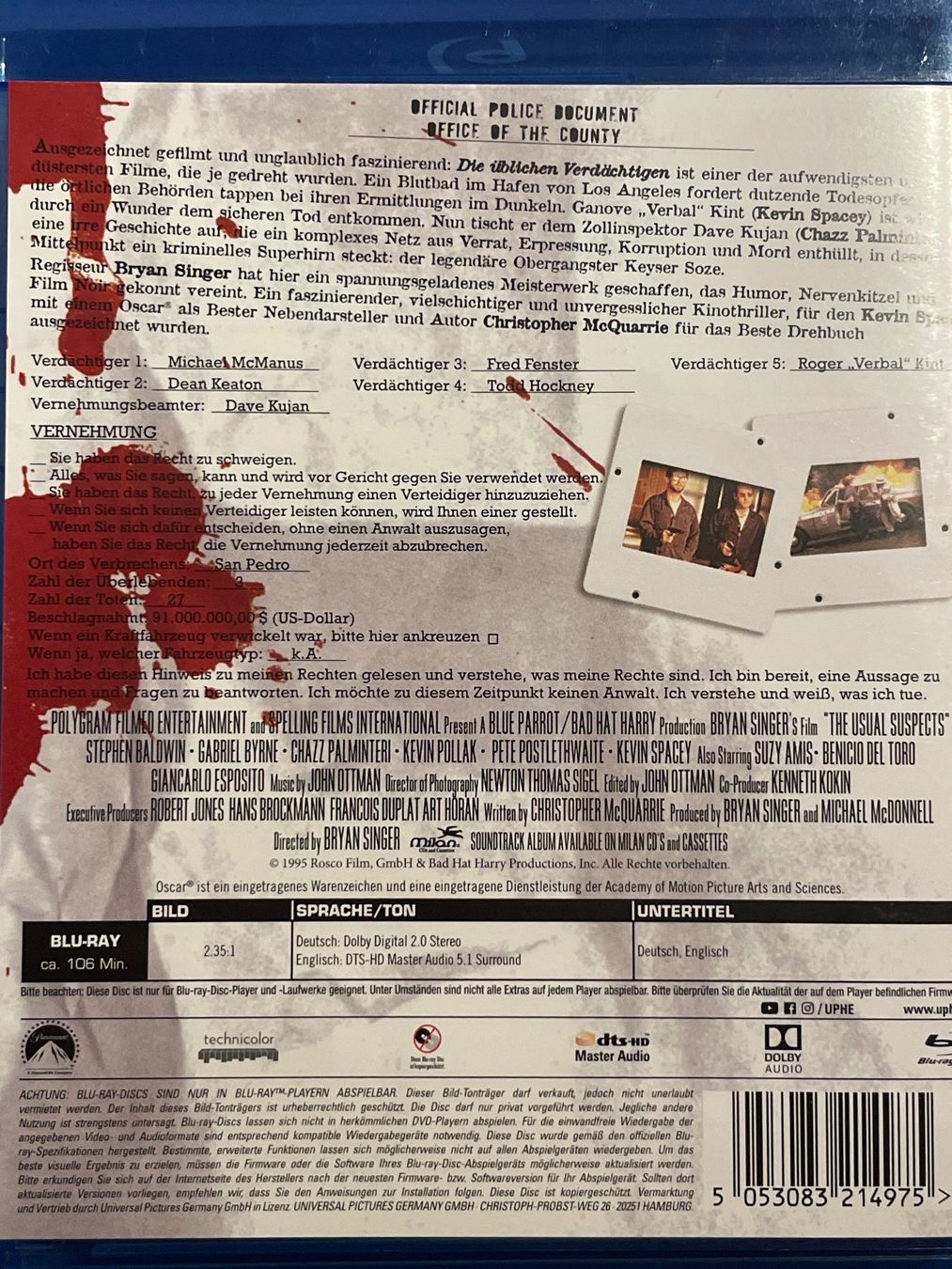Tous les DVDs: Die üblichen Verdächtigen  (1995) – Neuf avec emballage d'origine à Waldenburg par Gonzo8 1