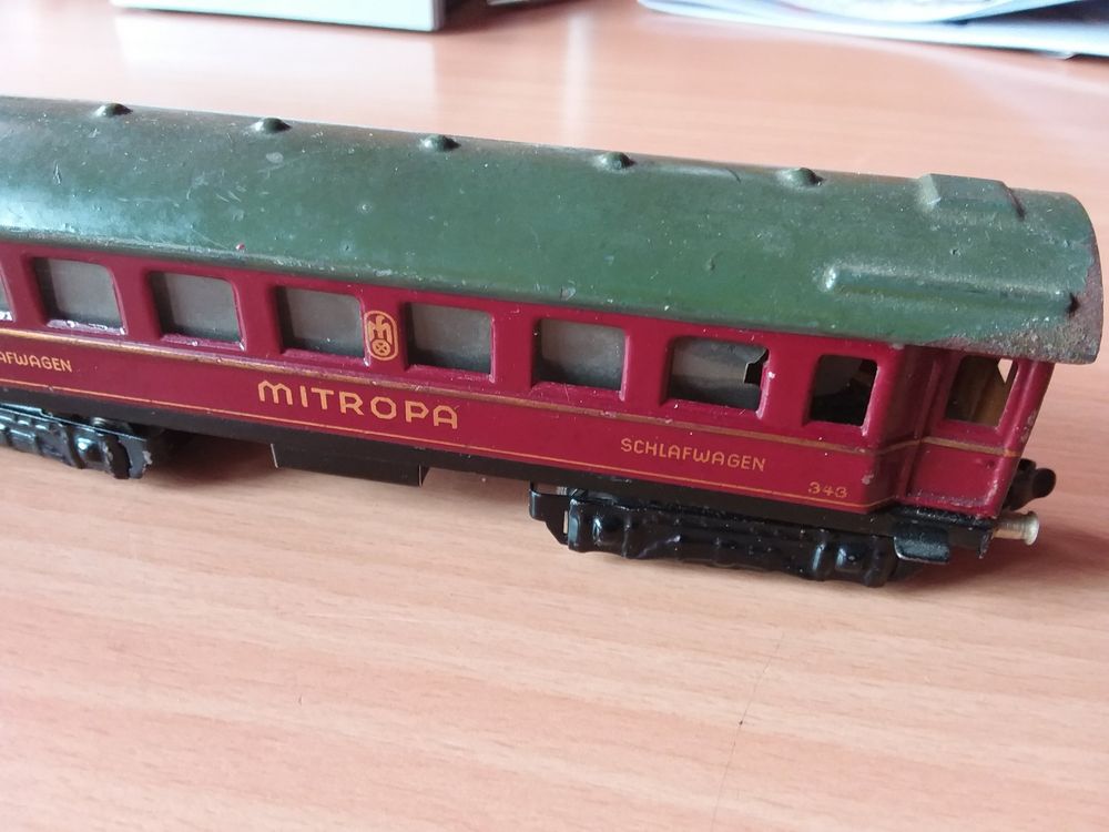 Voiture Mitropa Märklin Ancienne Réf. 343 En HO (tôle) - Occasion à Restaurer