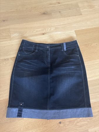 Jeansrock CECIL schwarz Anthrazit Grösse 32 guter Zustand