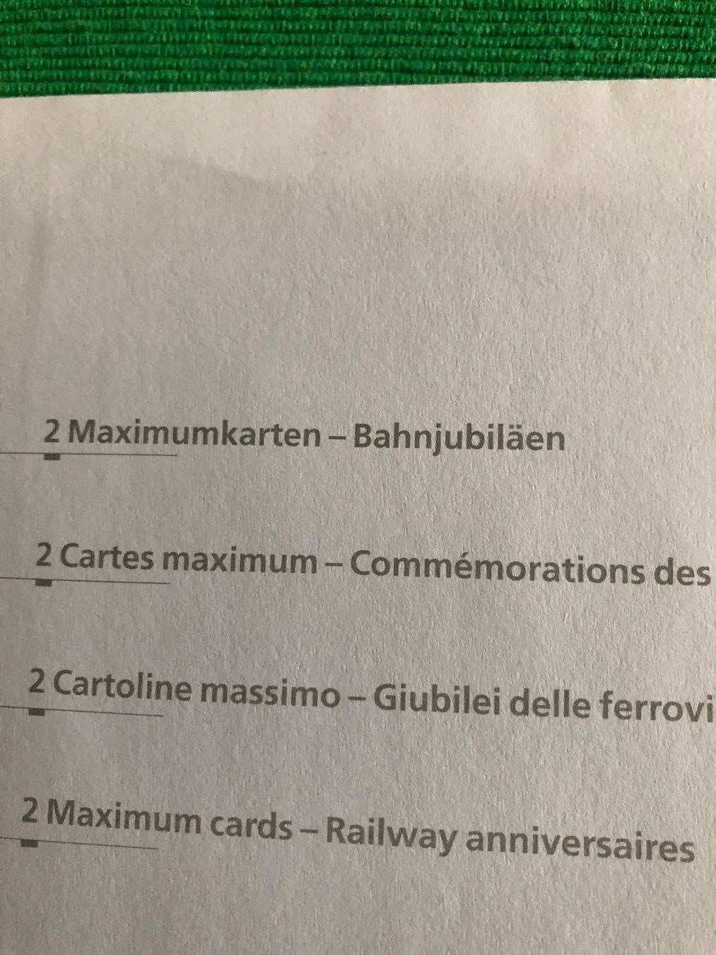 Tutti i francobolli: 2006  Sondermarken  Bahnjubiläen  2 Maximumkarten – Usato da Horw venduto da Luki49 1