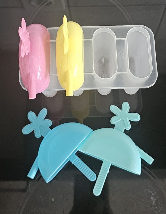 Joie Eis Am Stiel-Form Pinguin-Design – Aus Kunststoff-Silikon, Lila, Inkl. 2 Stielhalter