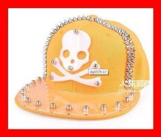 Basecap Skull Nieten DUNKELGELB Schädel Baseballcap Mütze