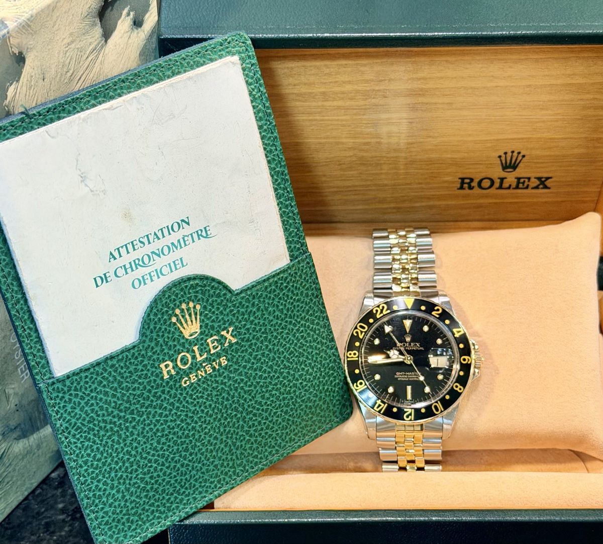 Rolex Uhren: Rolex GMT Master Nipple Dial Fullset 1982 – Gebraucht aus Zürich von WATCHROOM 7