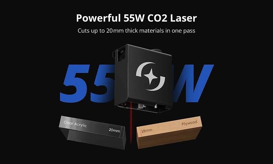 Atomstack Tutte le macchine: AtomStack Hurricane 55W Desktop CO2-Laserschneider – Nuovo e nell'imballaggio originale da Malans GR venduto da BUYBEST-Schweiz 2