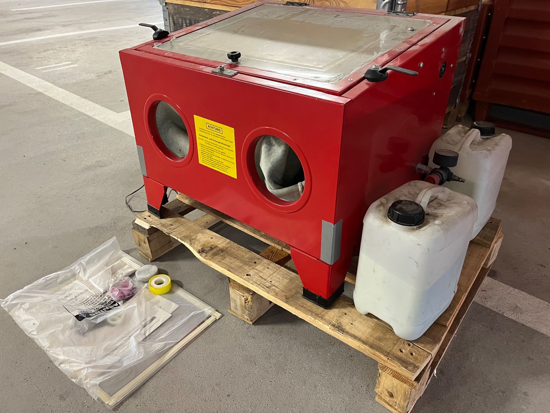 Sandstrahlkabine 90 Liter inkl. 10 kg Glas-Strahlgut ⑤ №141 (Gebraucht ...