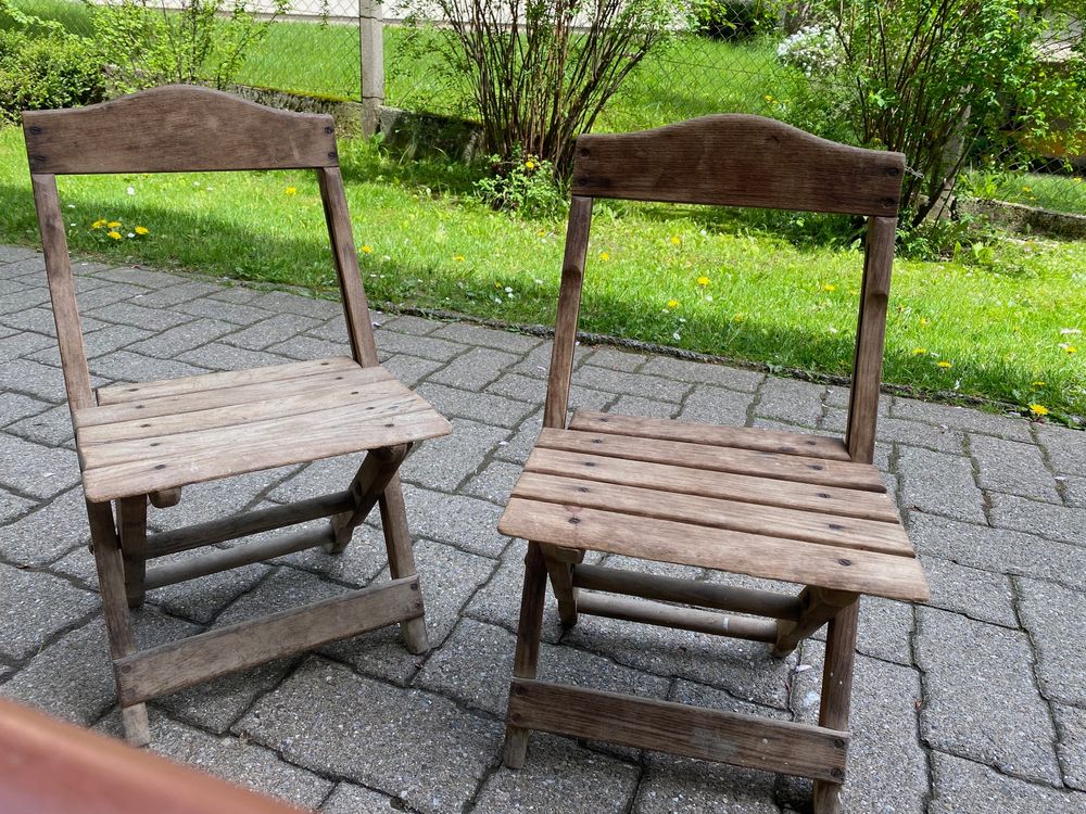 2 antike Kinderstühle um 1920 - 30 klappbar | Kaufen auf Ricardo