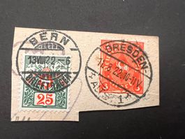 Mischfrankatur 1922 Bern und Dresden   gest. (2503)