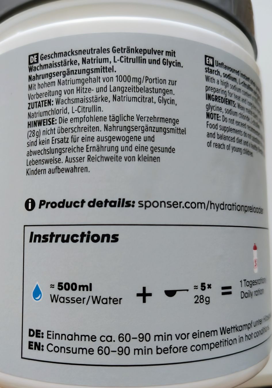 Aliments & Spécialités: Sponser Hydration Preloader – Neuf avec emballage d'origine à Spiez par Tommy29 1