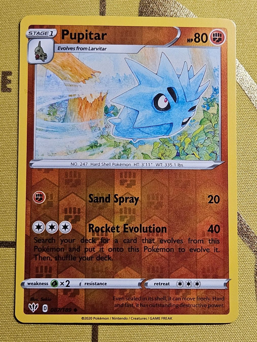 Pokémon Carte collezionabili: Darkness Ablaze - Pupitar 087/189 EN – Usato da Bellinzona venduto da Pokemarco